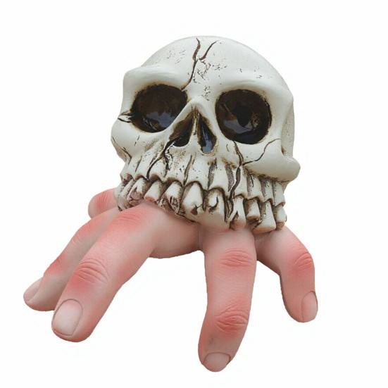 Skull Finger Ornament Resin Carving Halloween Decoration Lifelike Bone Texture