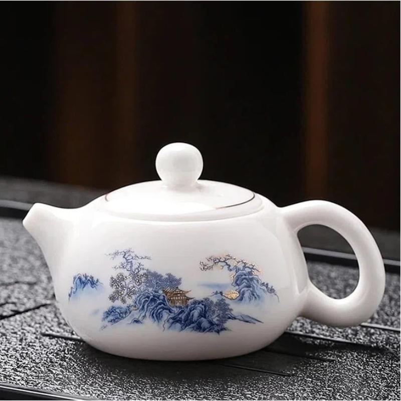 160ML Elegant Jade-White Ceramic Xishi Teapot – Classic Chinese Teaware for Home Brewing & Daily Tea Rituals