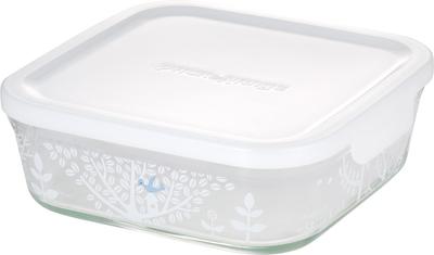 Iwaki Glass Storage Container Shinji Kato Petit Bois Square M 800ml Pack Microwave Heat-resistant & B3247-SNC1