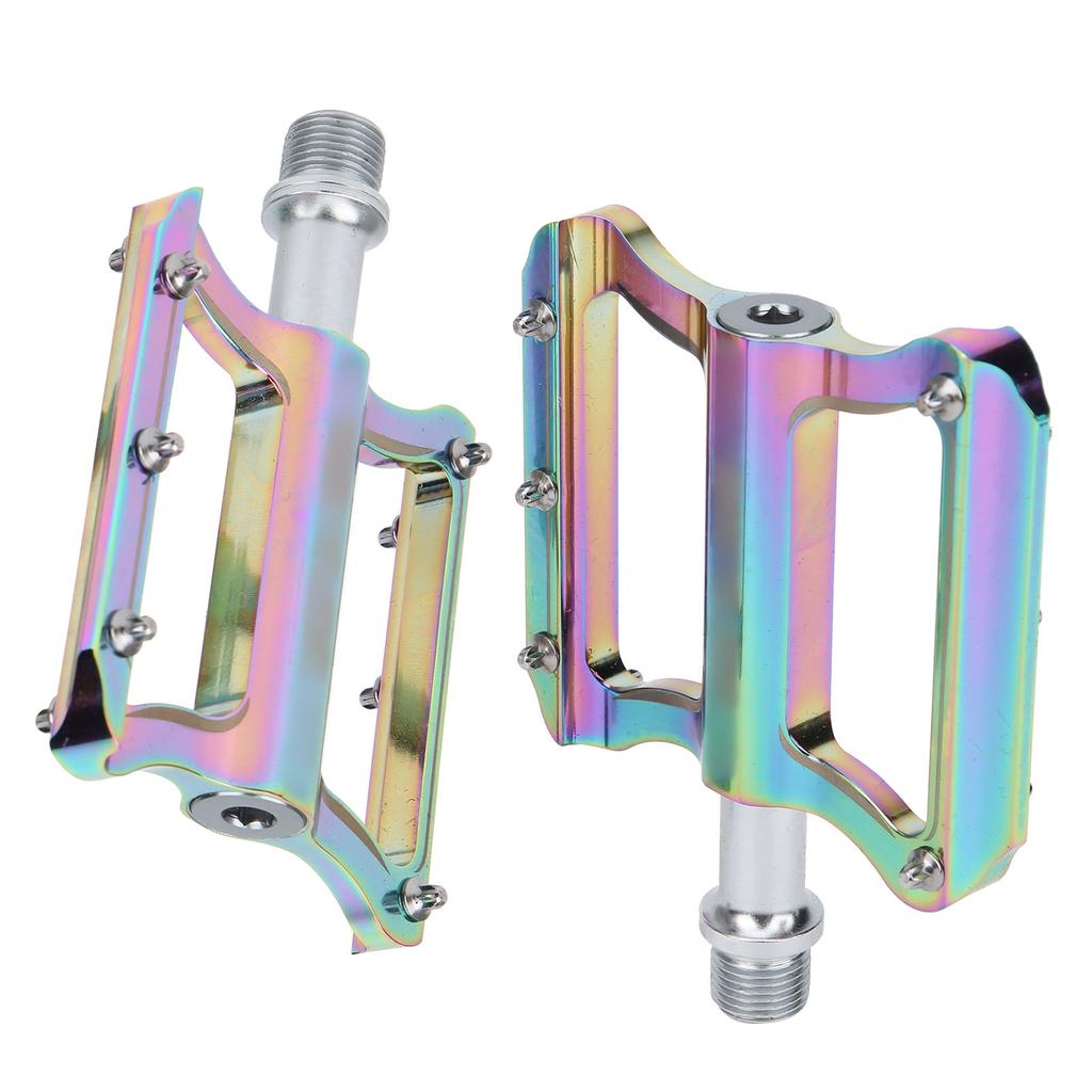 Aluminum Alloy Colorful Mountain Bike Pedals Lightweight Flat Bicycle Pedal Sets