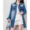 Zerrissene Jeansjacke Damen Herbst Winter Neue Vintage Button Up Langarm Mäntel Chic Umlegekragen Lose Jacke