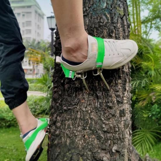 

1 Pair Tree Climbing Spikes Portable Anti-Slip Cat Claw Shoes Adjustable Fit Outdoor Tree-Climbing Tool for Tree Work A чорний