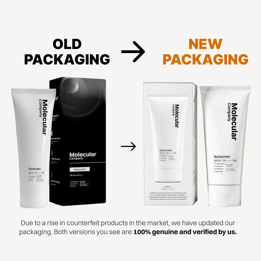 Molecular Company | SPF 50+ Pa++++ | 5% Niacinamide | 3% Panthenol ( 2x More Hydrating than Hyaluronic Acid ) | 3% Lecorice 1% Birch Sap l Moistu
