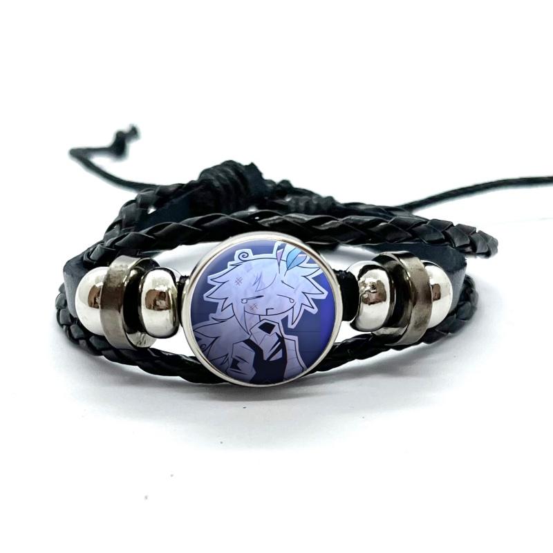 Carini FPE Cartone Animato Gioco Braccialetti in Pelle Claire Engel Braccialetti Intrecciati Multistrato Bangles Gioielli Fatti a Mano Regali