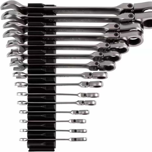 Set of 2 Magnetic Wrench Holders, Magnetic Spanner Organizer Rack Tool Tray, Holds 46 Wrenches, Toolbox Holder for Professionals and Enthusiasts, Incl