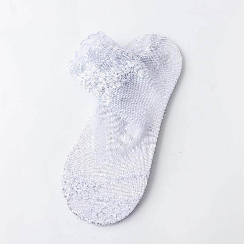 New Women's Non-Slip Invisible Lace Boat Socks - Thin, Hollow, Shallow Bed Sock Design
