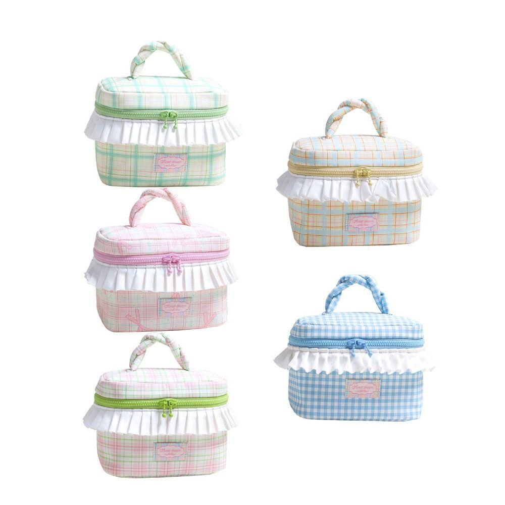 Square Portable Cosmetic Bag Kawaii Toiletry Bag Portable Handheld Cosmetic Case  Travel
