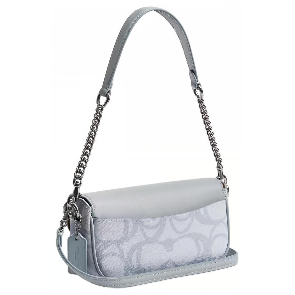 COACH Hailey Coated Canvas With Leather Crossbody Bag, Shoulder Bag Small Women's Blue CBJ18-SVNB9