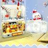 Winter Miniature House Decor Diy Miniature House Kit Seasonal Handmade Miniature House Iron Box Decorations with Led for Diy