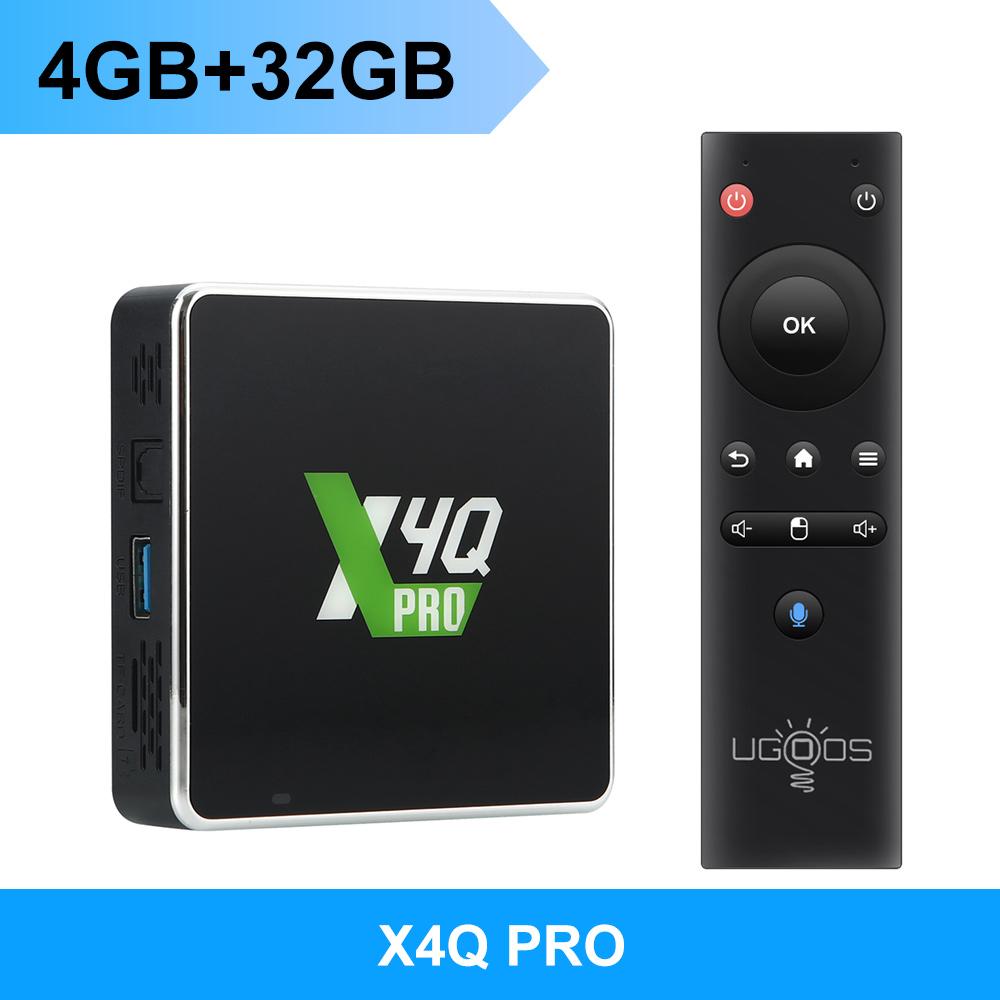 

UGOOS X4Q Extra/Plus/Pro/Cube Smart TV Box Android 11 Amlogic S905X4 Set top Box AV1 1000M Dual Wifi BT5.1 4K 4G 32G/64G/128G 2G/16G 4G32G чёрный