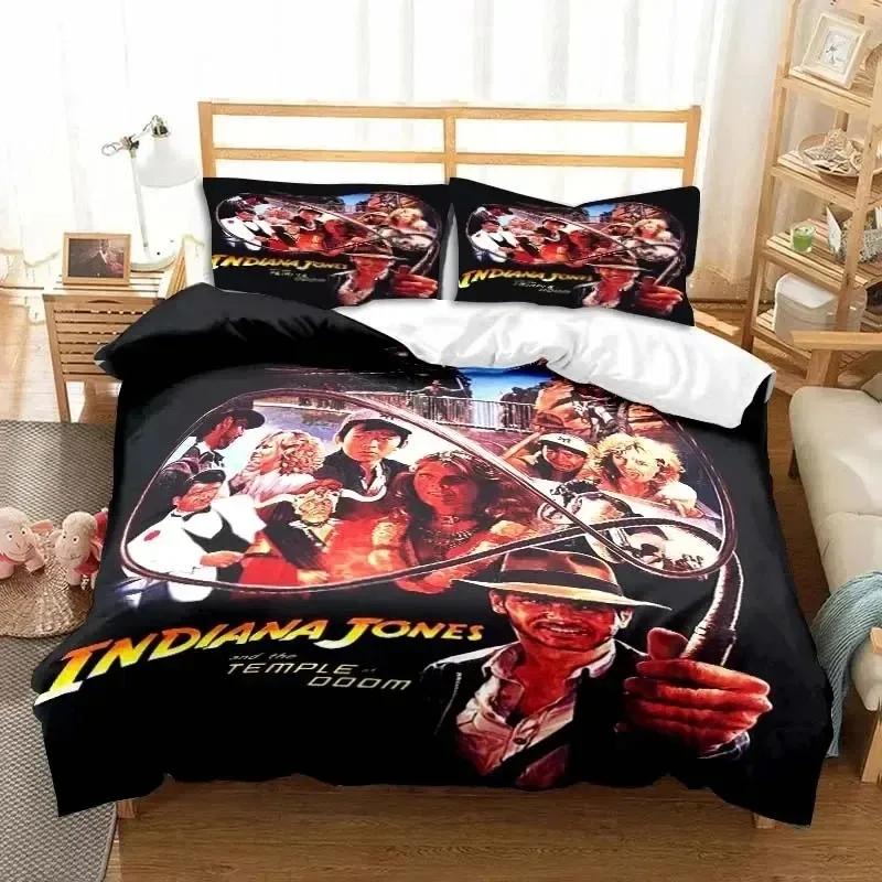 Indiana Jones L'Ultima Crociata Set Biancheria da Letto Elegante Singolo Matrimoniale King Size Camera da Letto Ragazzi Copripiumino Set Copripiumino Regalo