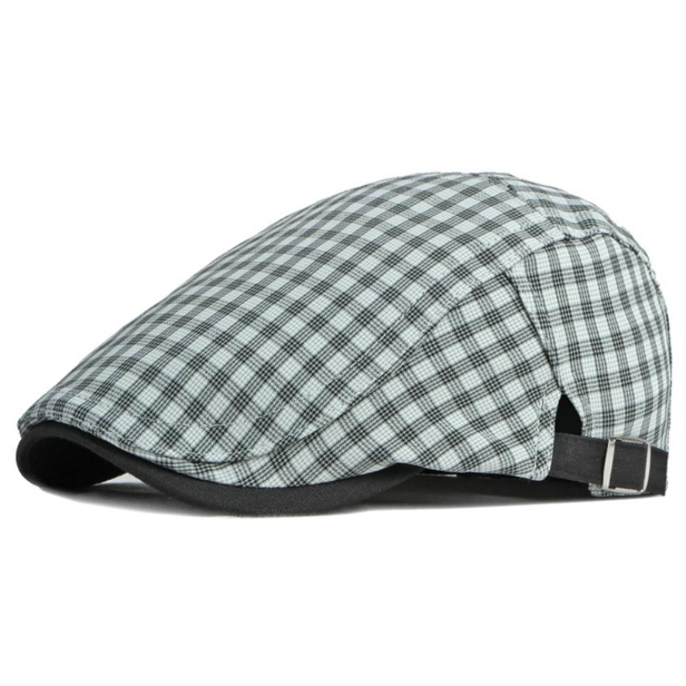 HT4740 Mens Berets Women Retro Artist Painter Plaid Beret Hat Male Female Ivy Flat Cap Unisex Spring Summer Adjustable Beret Cap
