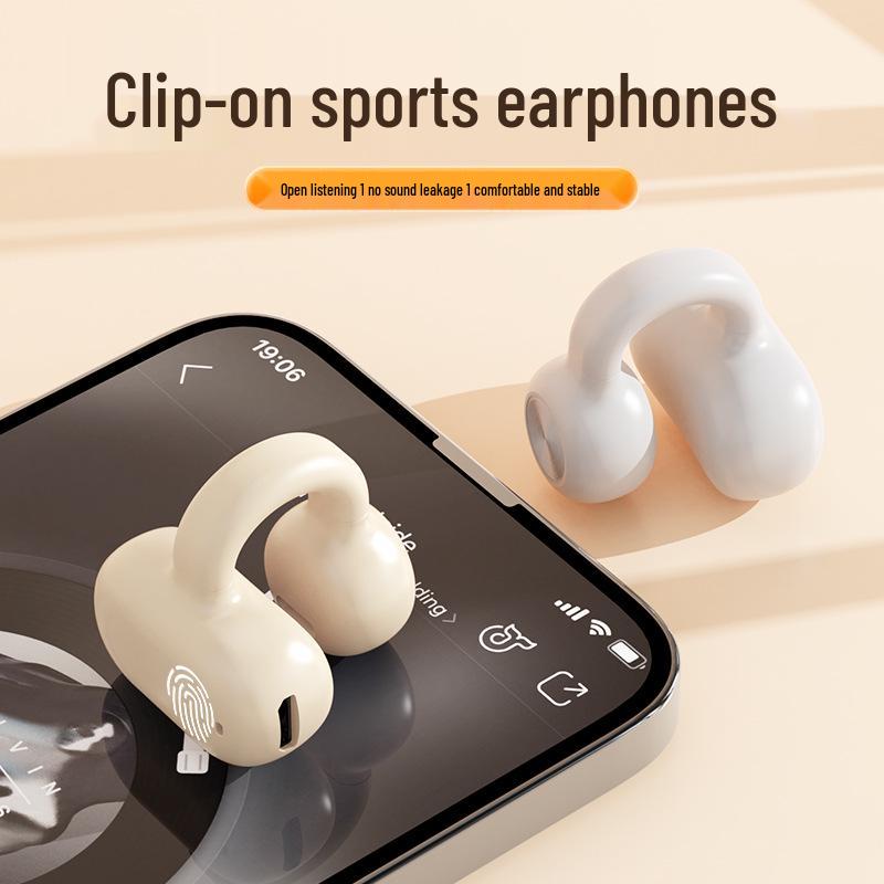 Z28 Clip-on Bluetooth 5.3 Earphone: Long Battery, Non-In-Ear, Gentle on Ears