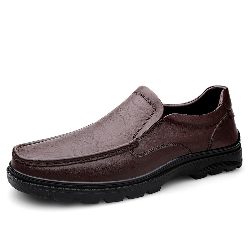 Fashion Genuine Leather Men's Loafers Non Slip Walking Flats Outdoor Slip On Flats Casual Shoes Work Office Driving Sneakers Moccasins