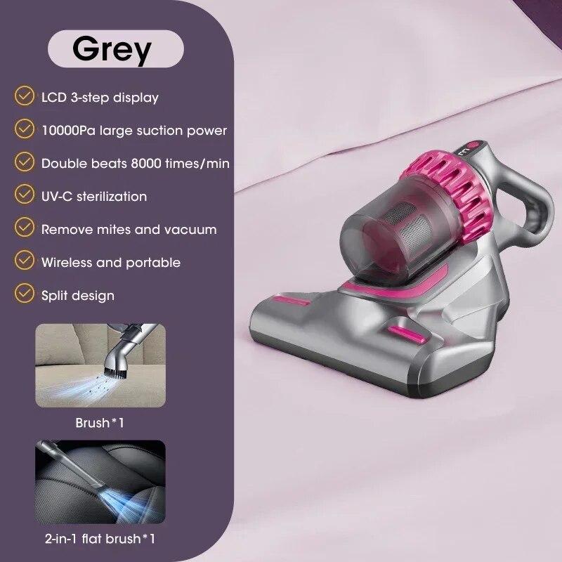 3 In 1 UV Mattress Vacuum Mite Remover Cordless Handheld Cleaner Powerful Suction for Cleaning Bed and Sofa