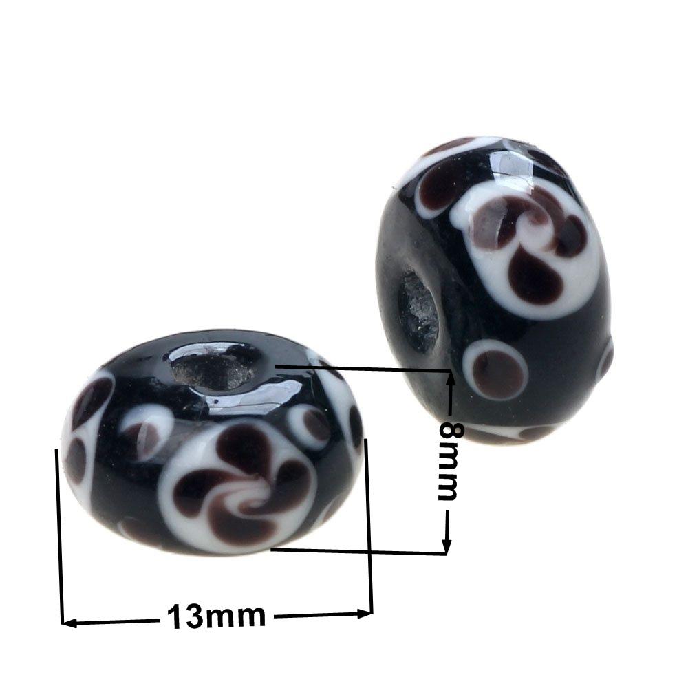 Black Color Series 2/4/6PCS/LOT Mixed Style Handmade Lampwork Glass Beads For Crafts Charm Bracelets/Earring DIY Jewelry Making