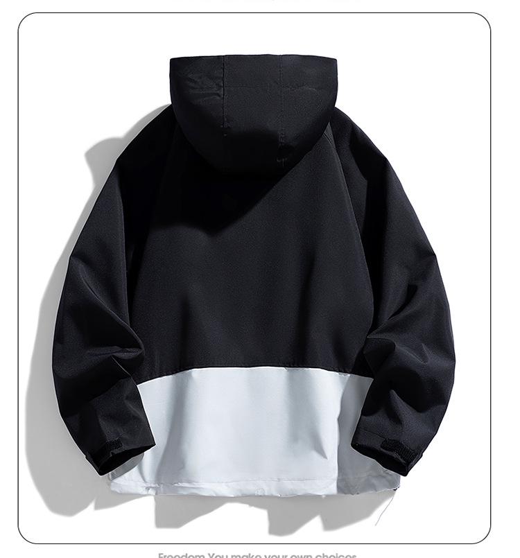 Men's Windproof Outdoor Color Block Casual Jacket - Spring/Autumn Fashionable Windbreaker