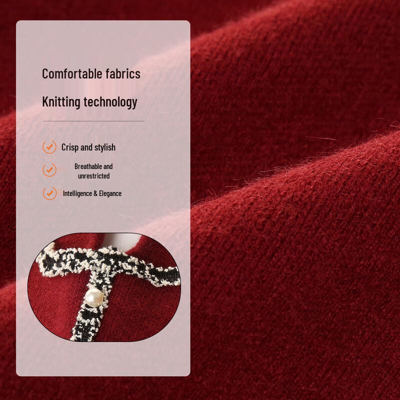 QianLian Women's Elegant Mid-Length Knitted Straight Dress