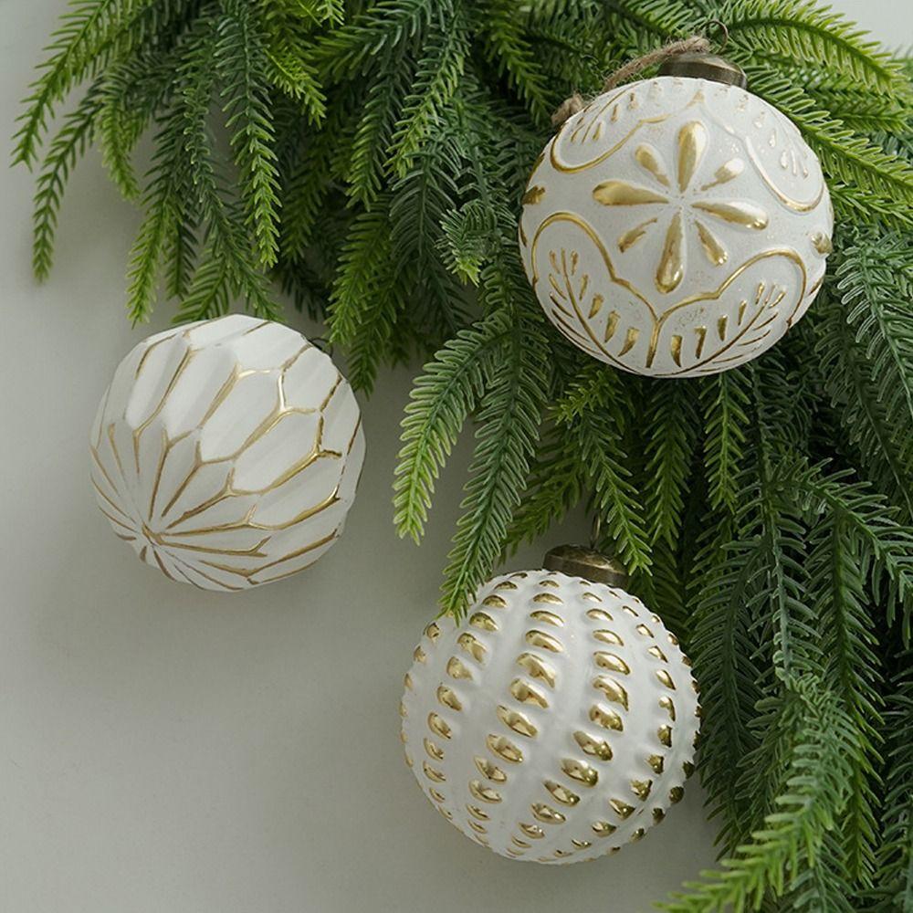 12pcs Shatterproof Christmas Tree Ball Pendant Retro Xmas Tree Ornaments Hotel Mall