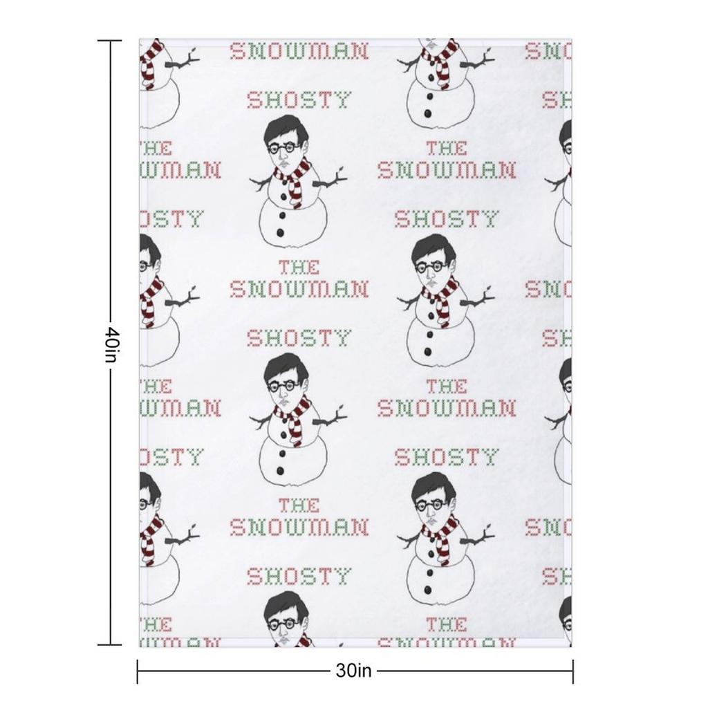 Shosty the Snowman Throw Blanket Shaggy Flannels Retros for babies Blankets