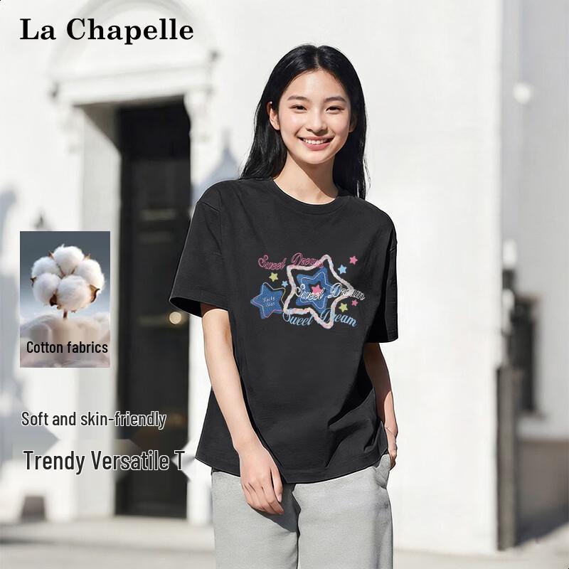 

La Chapelle Women s Basic Loose Fit Cotton Short Sleeve T-Shirt XL