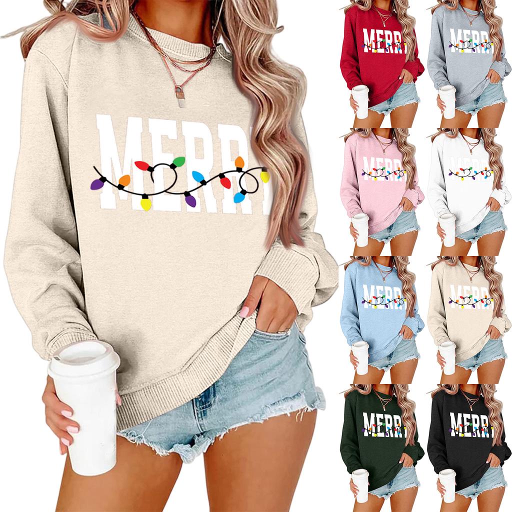 Women's Loose Comfortable Casual Fashionable Character Printing Round Neck Long Sleeved Sweatshirt