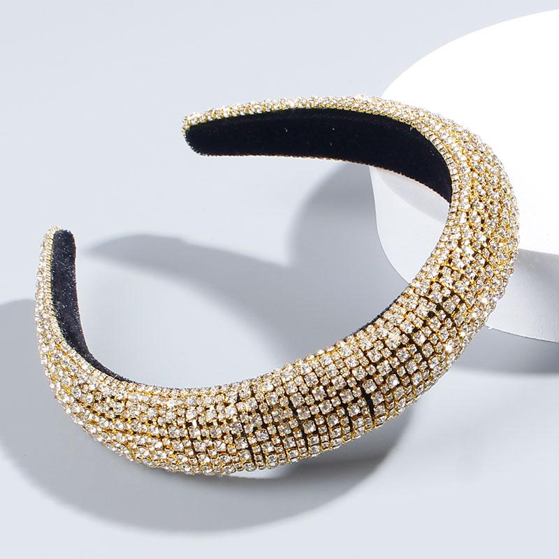 Womens Baroque Headband High-grade Hairband Colorful Rhinestone Headwrap Hair Band Hoop Headwear White Hair Bands Accessories