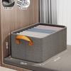 Closet Storage Box with Lid, Cationic Fabric Storage Bins for Pants & Clothes, Foldable Organizer for Home Dorm Wardrobe, Large Capacity