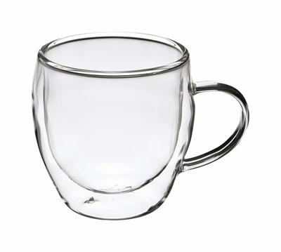 Kakusei Doppelwandiger Glasbecher, 270 ml, doppelwandig, leicht zu halten, wärmend/kalt, nicht kondensierend, DW-02