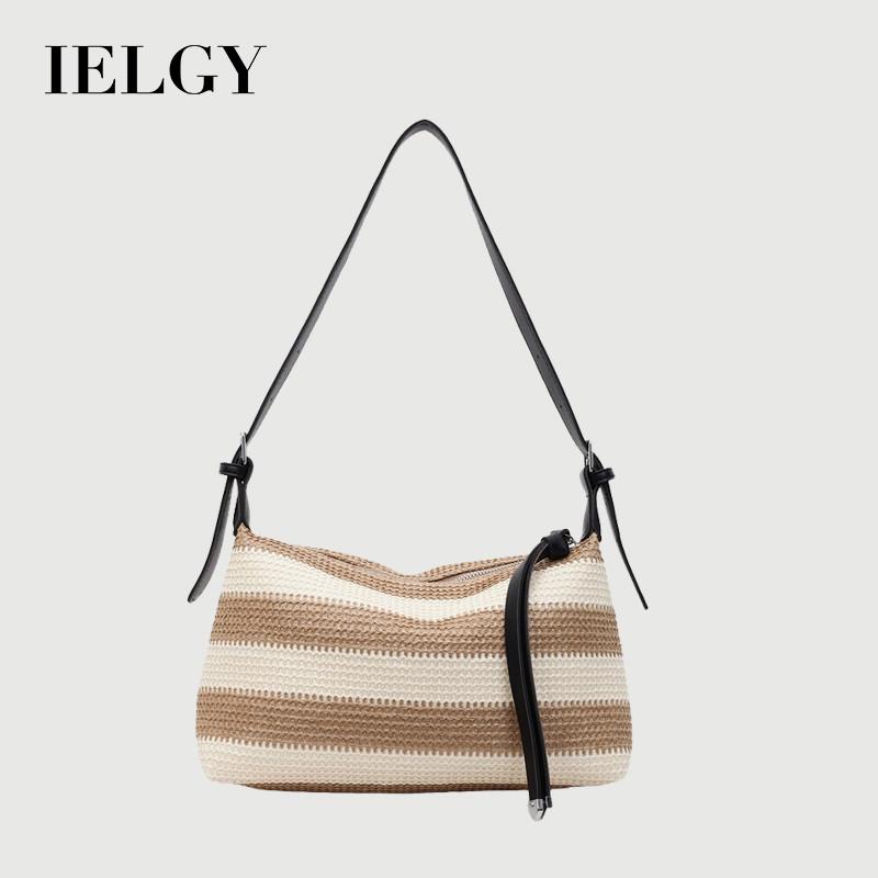 IELGY Ladies Messenger Bag Woven Fashion Vacation Shoulder Large Capacity Straw Bag