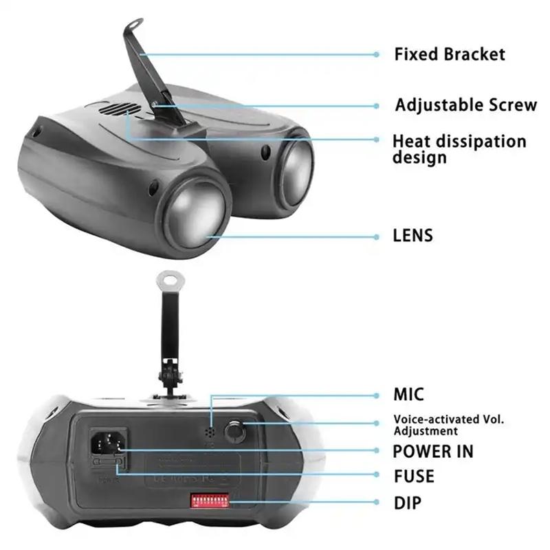 HOT 64/128 LEDs Pattern Stage Light RGBW Double Head Airship Disco Light Projector DJ Wedding Party Cool Effect Stage Lighting