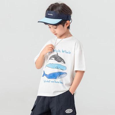 DuoDuoJia Boys' Cooling Cotton Printed Short-Sleeve T-shirt