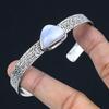 Natural Blue Lace Agate Gemstone Bangle Adjustable 925 Sterling Silver Jewelry