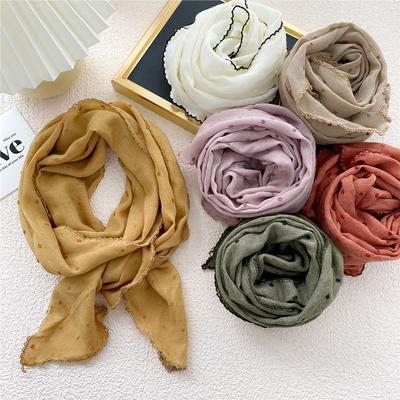 Dekorativer Seidenschal mit einfacher Textur für Damen im neuen Stil für Frühling und Herbst, Sommermode, vielseitiger Kopftuch, Arbeitsschal