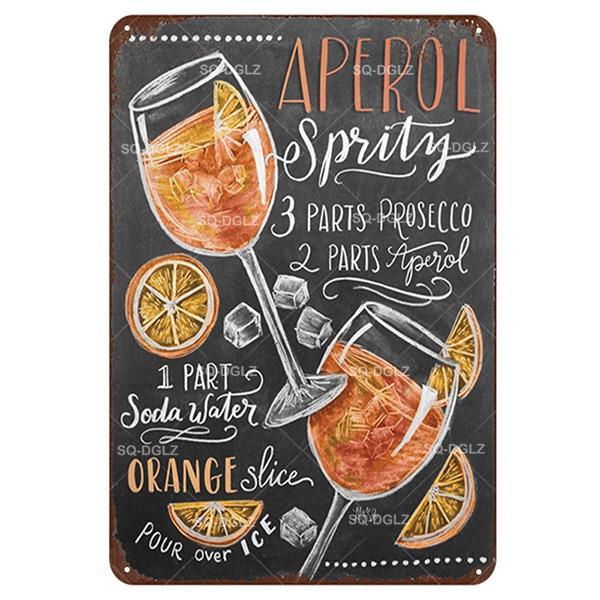 [SQ-DGLZ] Mojito Metal Sign Vintage Metal Plaque Plates Decor For Pub Bar Home Wall Decor Tin Signs Cocktail Poster Gift