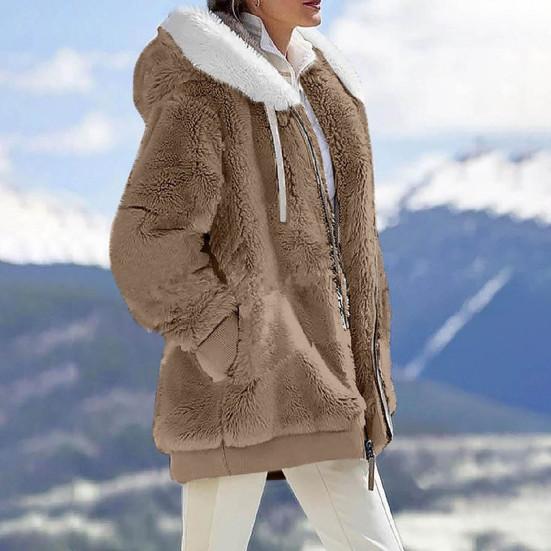 Cappotto invernale da donna tinta unita caldo peluche morbido taglie forti cappotto da signora abbigliamento invernale