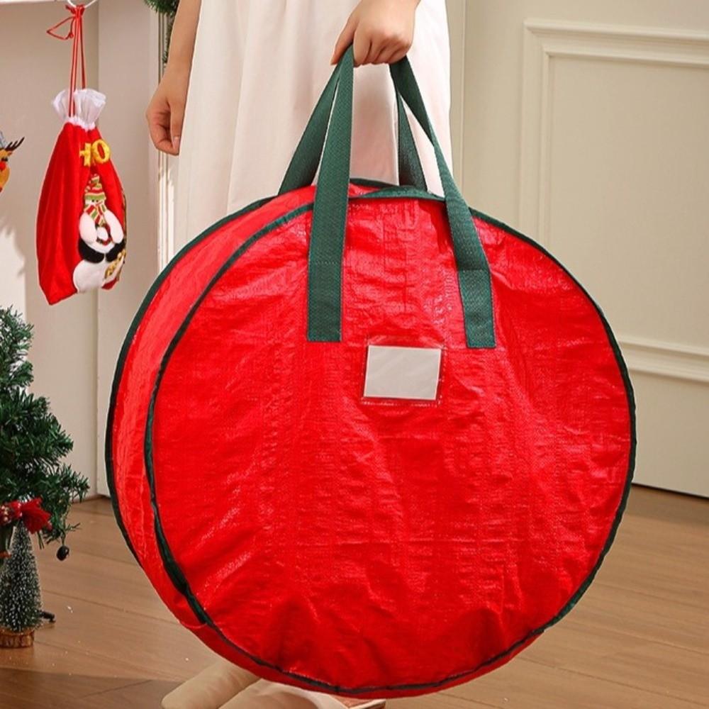 Dustproof Christmas Wreath Storage Bag Large Capacity Xmas Sundries Organizer Christmas Supplies
