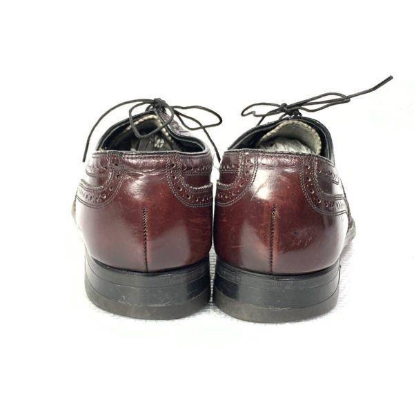 70s Vintage Florsheim Size 9D 26.5 27.0cm Full Brogue Dress Shoes Brown(USED)