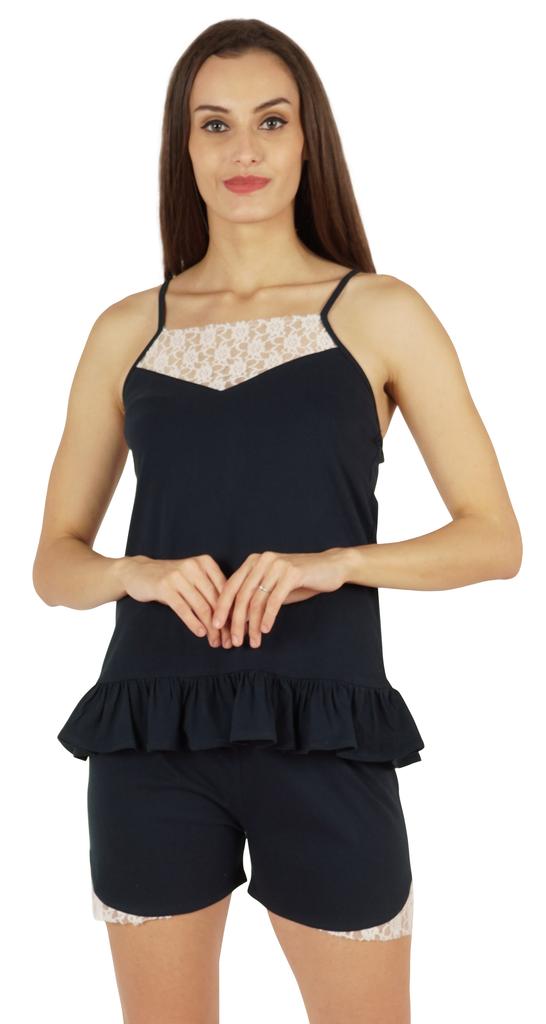 Inkmeso Lingerie Lace Cami Sleepwear Shorts Set For Women  S Spaghetti Strap Nightwear 2 Pcs