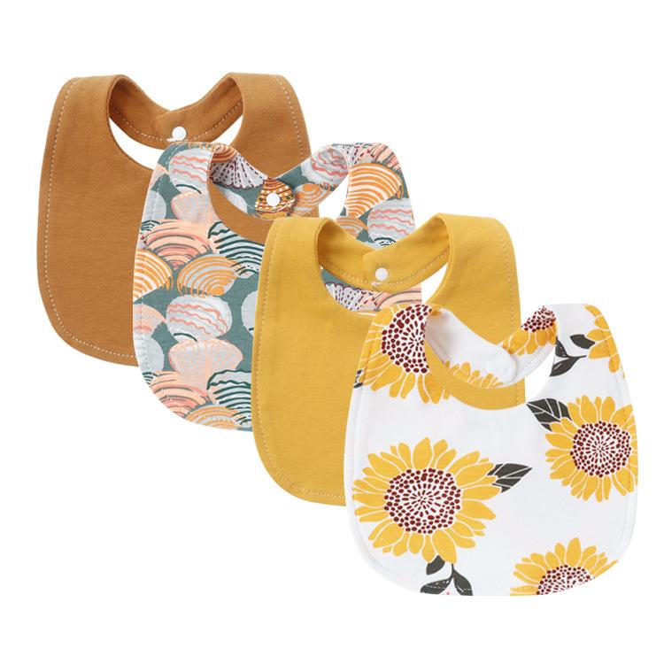 Newborn Baby Bibs Pure Cotton Double Layer Drool Bibs High Absorbency Burp Cloths For Infants Toddlers Soft Skin Friendly