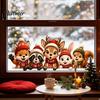 Christmas Gifts for Friends Window Stickers, Static Cling Santa Claus Snowman Reindeer Decals, Cute Animal Art Holiday Glass Clings Home Storefront