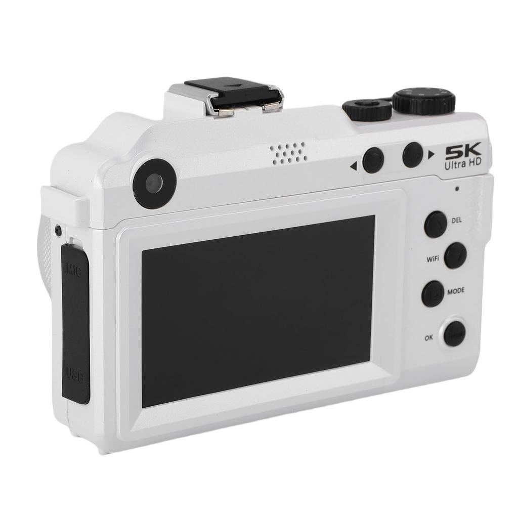 5K Digital Camera HD 80MP WiFi Front Rr Lens 18X Digital Zoom Vlog Camera Anti Shake with Hand Strap for Photography Video
