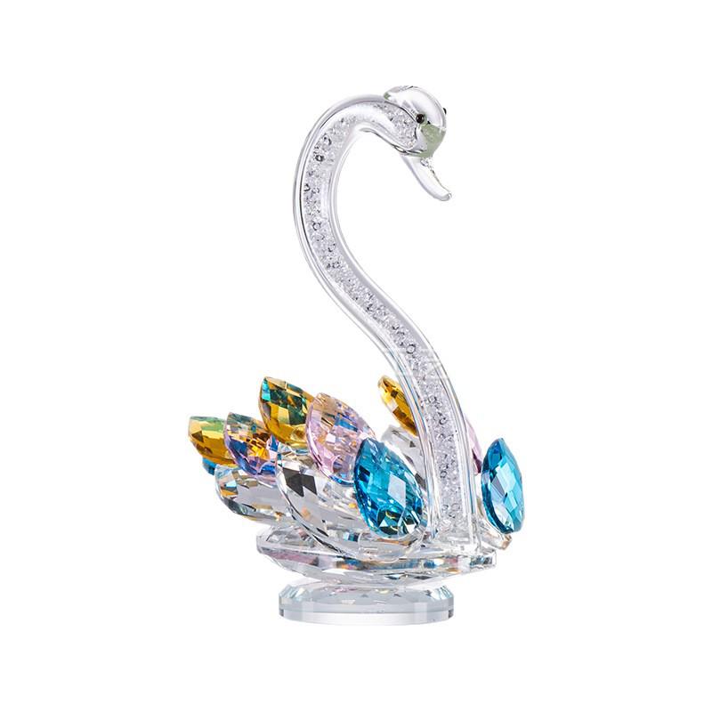 Decorazione Cigno in Cristallo per la Casa - Regalo Elegante per Coppie