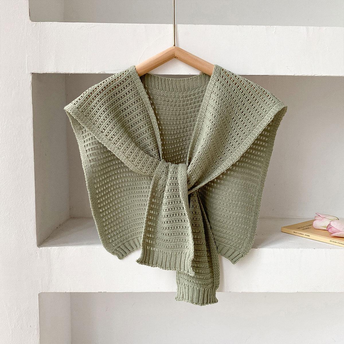 

Корейский Повседневный Универсальный Вязаный Платок Летний Кондиционер Фальш-воротник Накидка на шею На плечи Однотонный Шарф для женщин