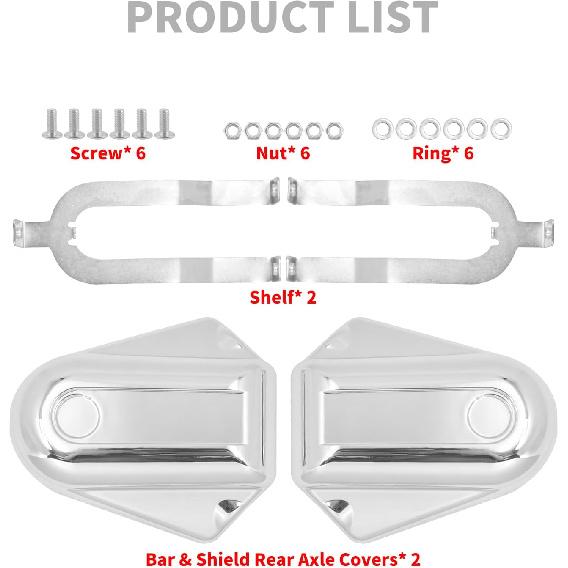 Motorcycle Rear Axle Nut Covers Cap Fit for Harley Softail Slim FLS Deluxe FLSTN FXSTB 2008-2017 Chrome