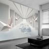 Geometric Space 3d Wallpaper Sky White Cloud Wall Murals Home Decor Background Mural For Living Room Bedroom