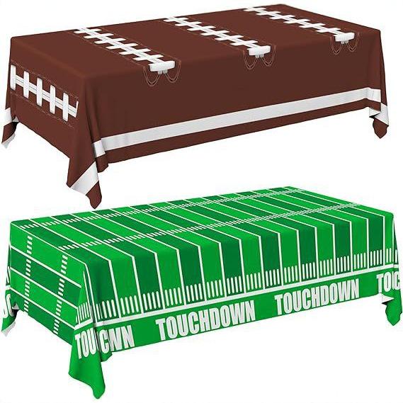Rugby Party Theme Birthday Tablecloth Set - Disposable Decoration