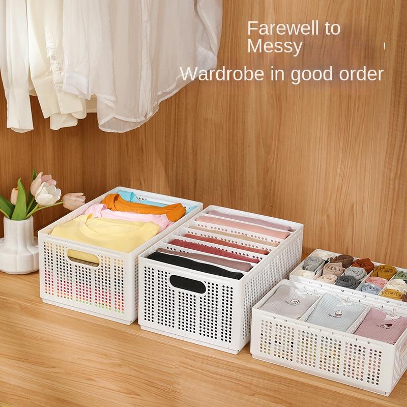 4002 Kleider Trenn Aufbewahrungskorb Haushalt Kleiderschrank Stapelbare Schubladen Aufbewahrungsbox Unterwäsche Hosen Organisieren Aufbewahrungsbox