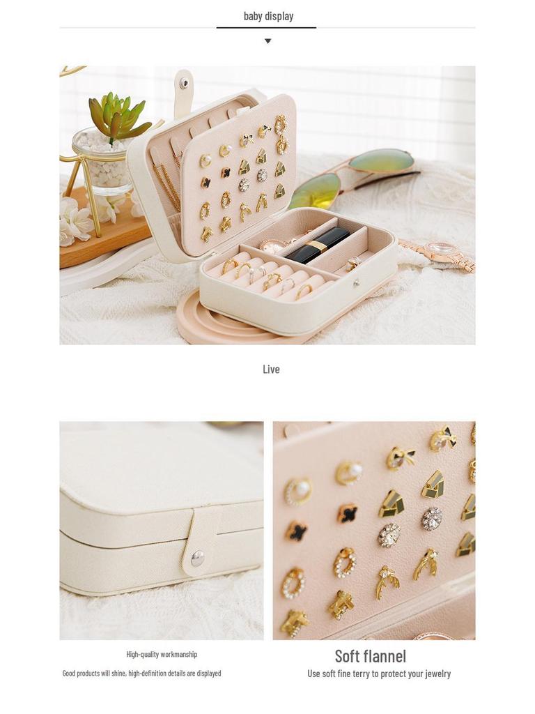 Compact Travel Jewelry Box for Bracelets and Earrings