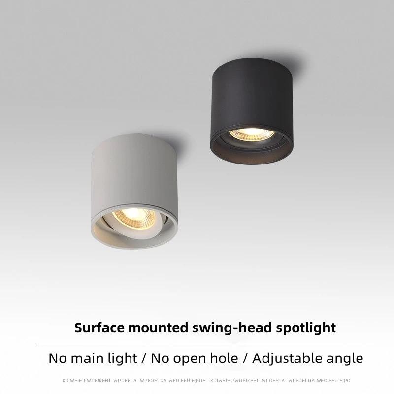 Adjustable Spot Light High Quality Rotating LED Downlight COB Surface Mounted Black Ceiling Lamp 9-24W AC90-260V Indoor lighting